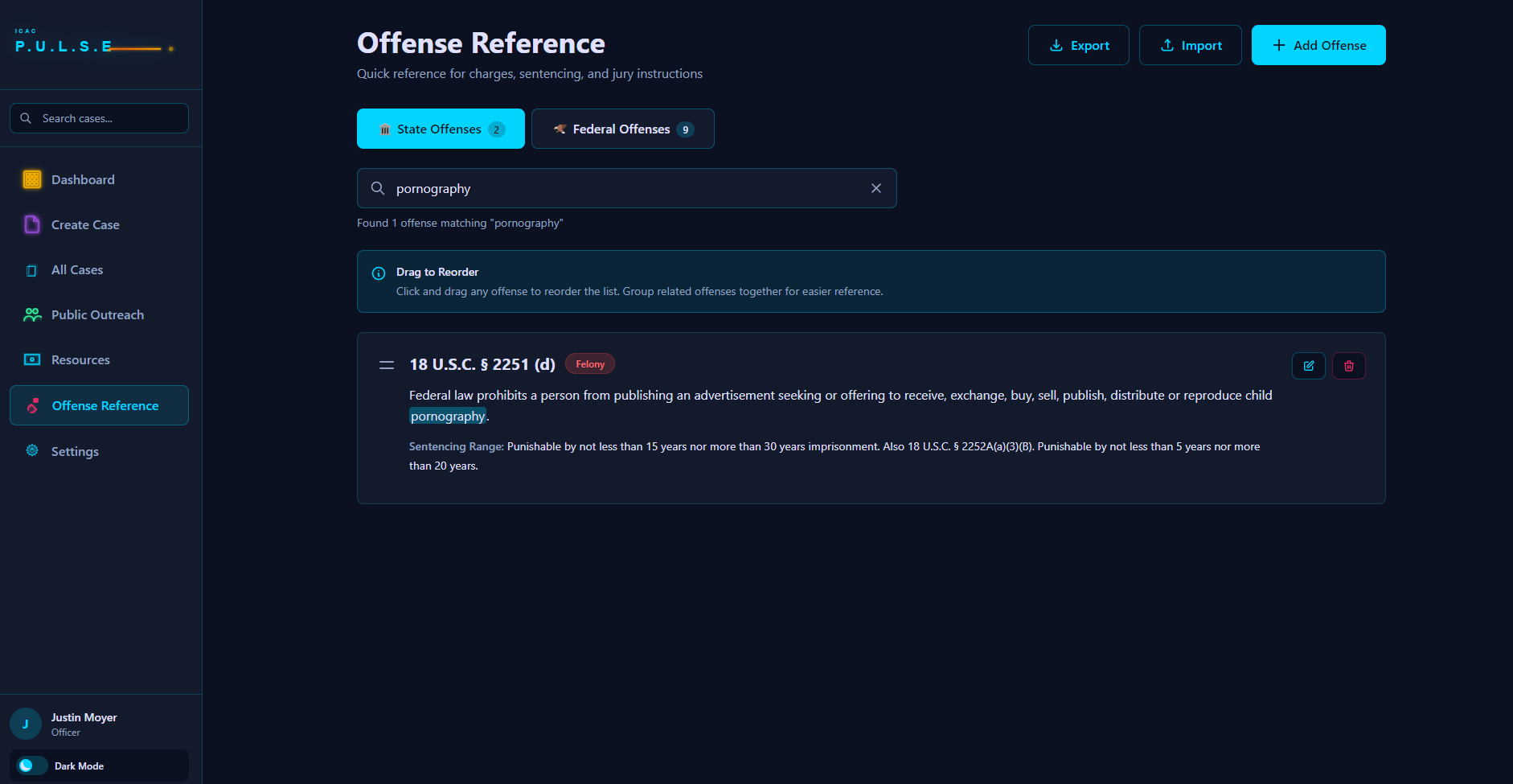 Offense Reference